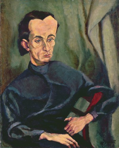 Portrait of Lasjos Kassak by Tihonyi Lajos